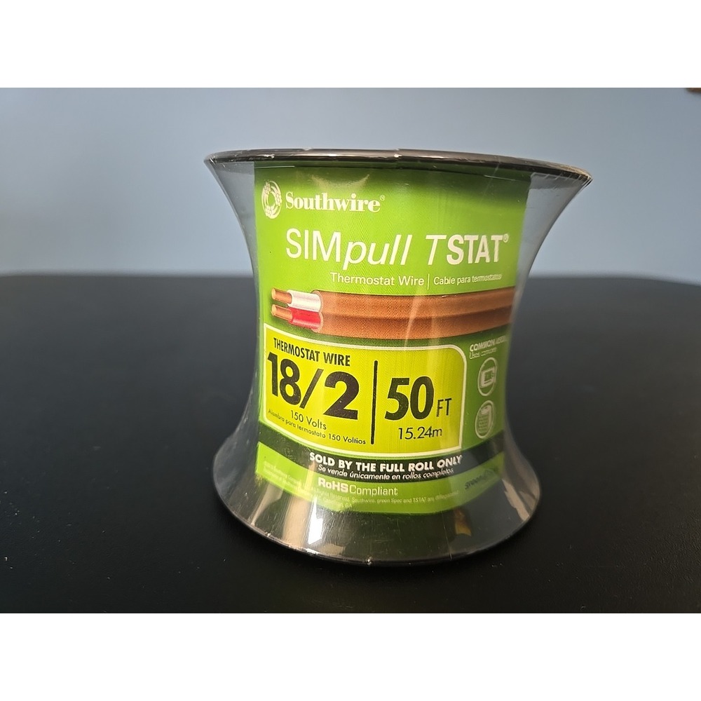Southwire Simpull TSTAT 50 '‎ 18/2  Brown Solid  Thermostat Wire NEW